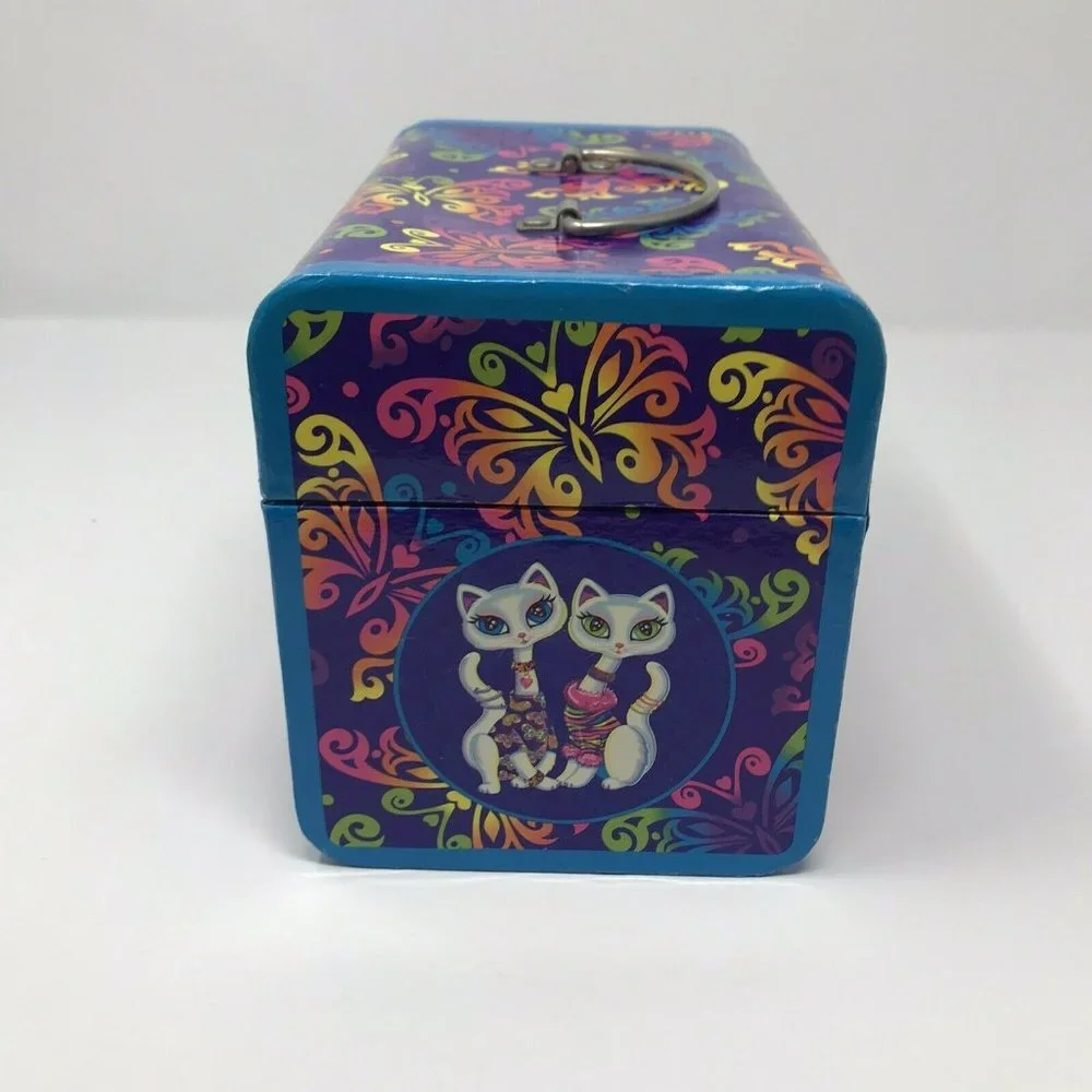 Vintage 1990s Lisa Frank Siamese Cats Roxie and Rollie Latch Storage Lunch Box